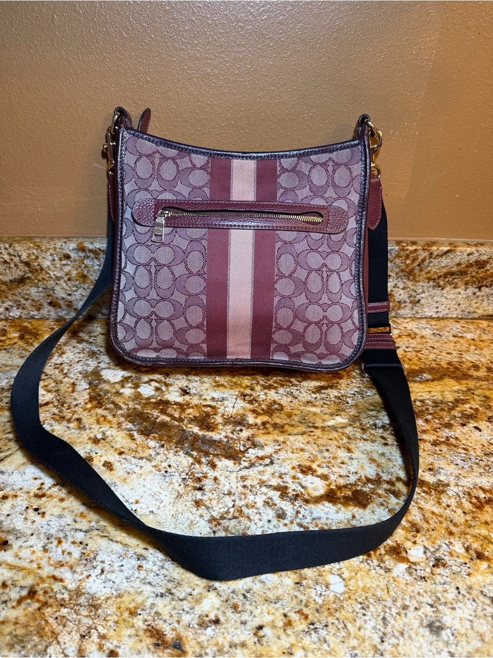 Coach Dempsey File Bag in Signature Jacquard with Varsity Stripe & Patch